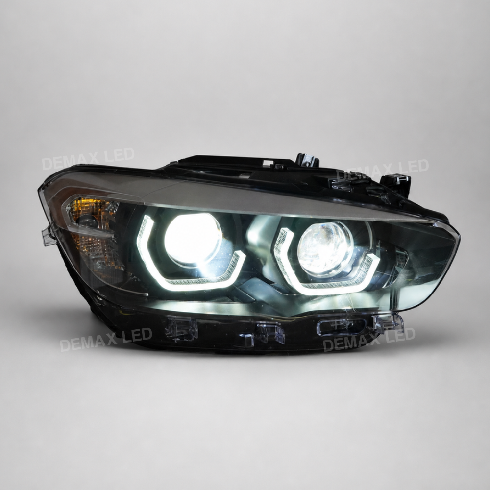 Phare Full LED BMW Série 1 F20/F21 LCI avec feux de croisement et de route allumés