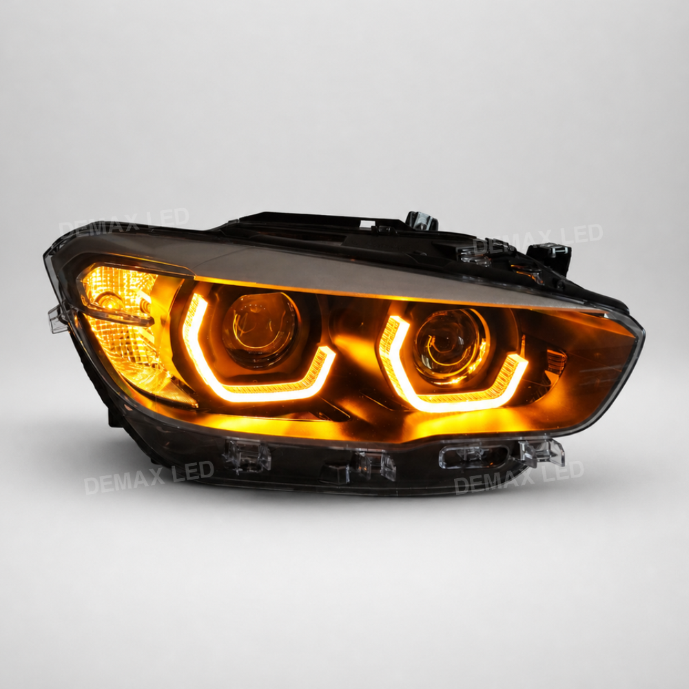 Phare LED BMW Série 1 F20/F21 LCI avec clignotant orange allumé